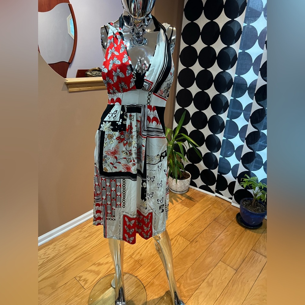 Paola Frani Red and Black Dress
